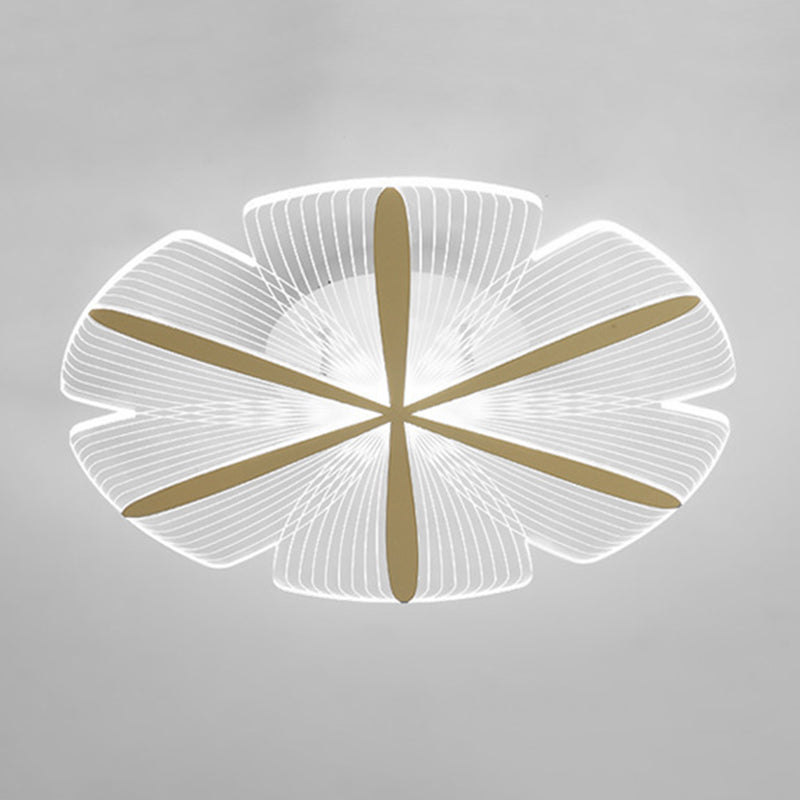 Metal Geometric Flush Mount Fixture Modern Flush Light Fixture in Clear