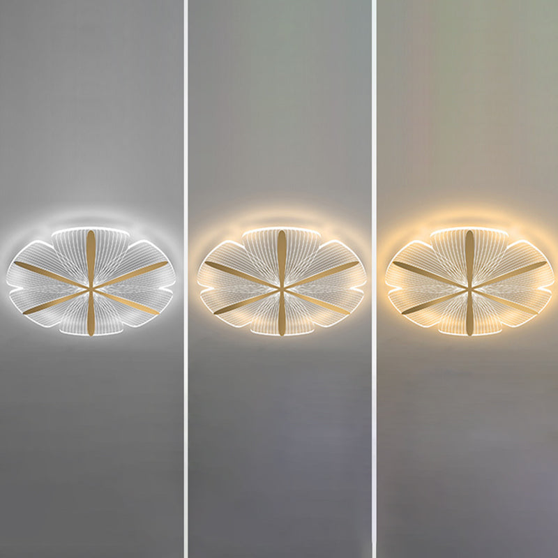 Metal Geometric Flush Mount Fixture Modern Flush Light Fixture in Clear