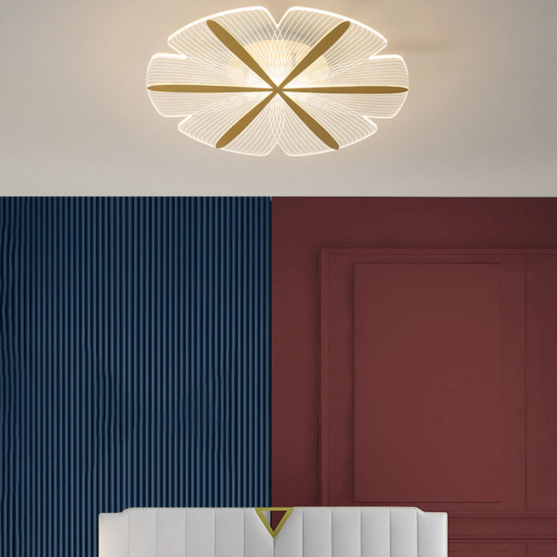 Metal Geometric Flush Mount Fixture Modern Flush Light Fixture in Clear