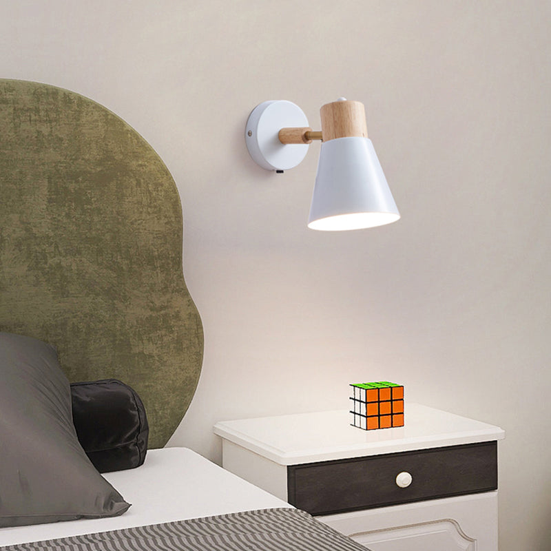 Modern Metal Wall Sconce Lighting White Wall Mounted Lights for Bedroom