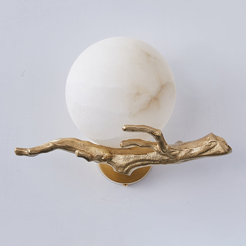 Glass Wall Light Sconces Modern 1-Light Shape Wall Light Fixtures for Bedroom