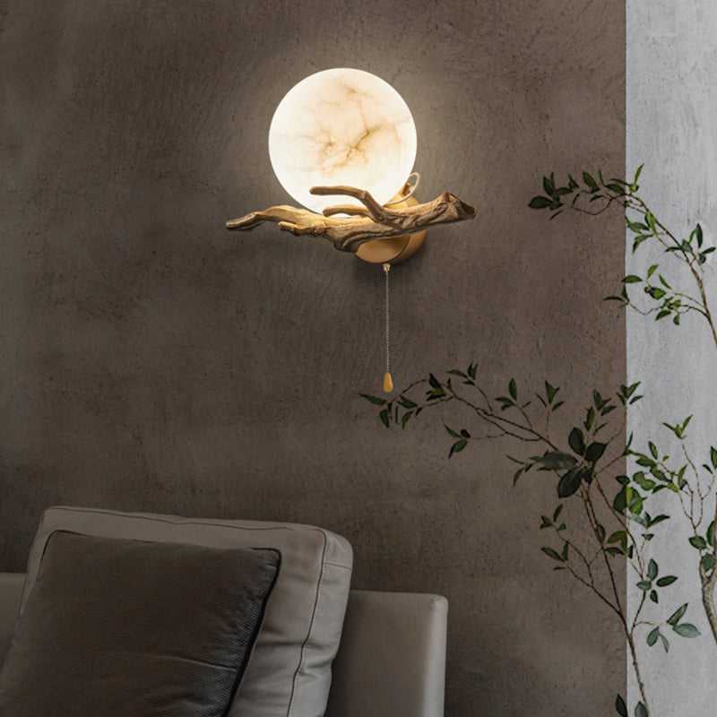 Glass Wall Light Sconces Modern 1-Light Shape Wall Light Fixtures for Bedroom