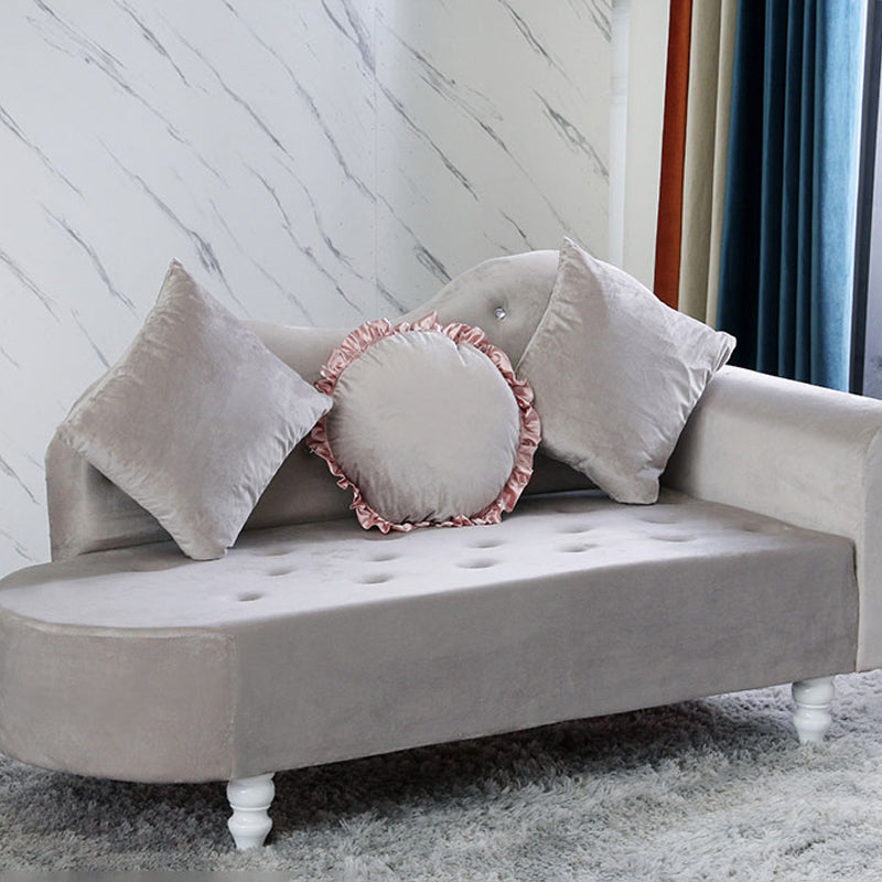 French Country Upholstered Chaise Lounge Couch Velvet Chaise Lounge