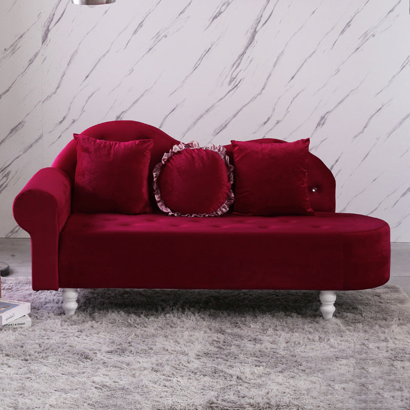 French Country Upholstered Chaise Lounge Couch Velvet Chaise Lounge