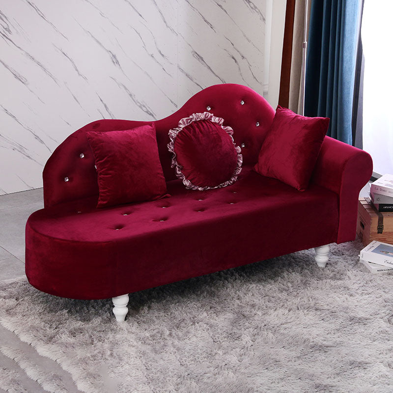 French Country Upholstered Chaise Lounge Couch Velvet Chaise Lounge