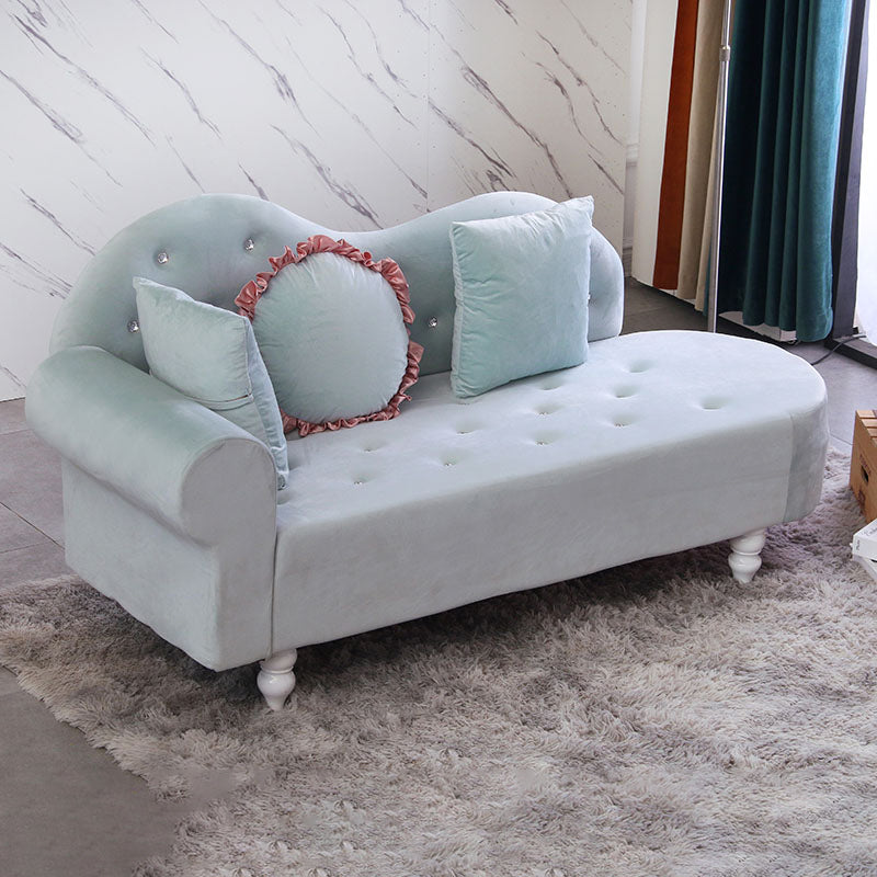 French Country Upholstered Chaise Lounge Couch Velvet Chaise Lounge