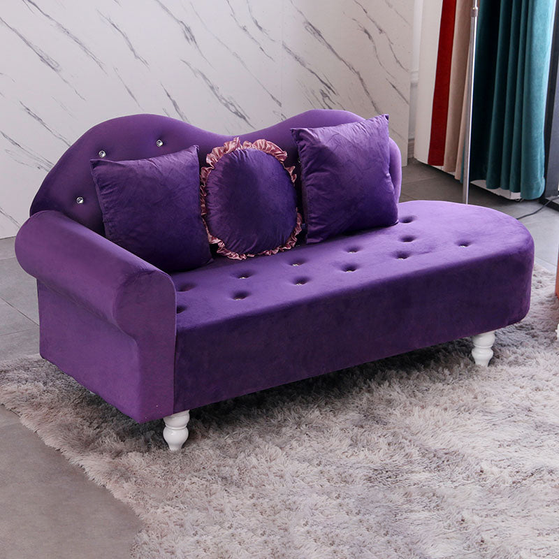 French Country Upholstered Chaise Lounge Couch Velvet Chaise Lounge