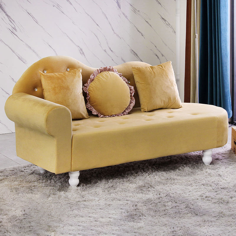 French Country Upholstered Chaise Lounge Couch Velvet Chaise Lounge