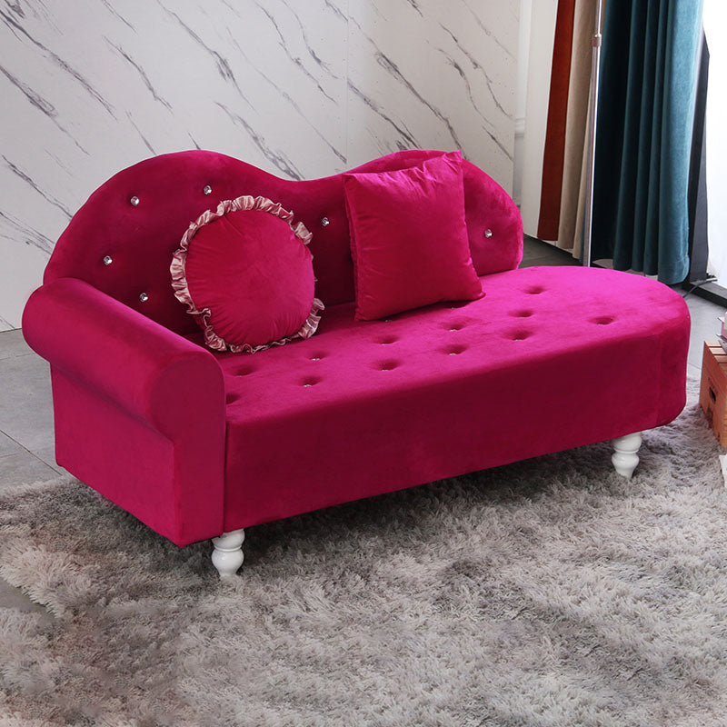 French Country Upholstered Chaise Lounge Couch Velvet Chaise Lounge