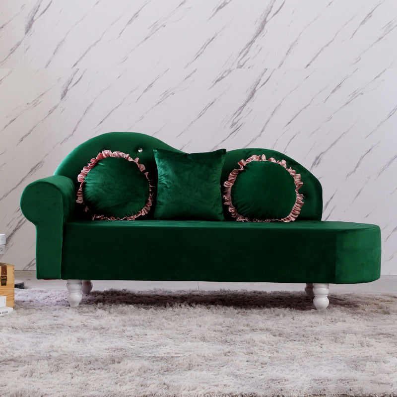 French Country Upholstered Chaise Lounge Couch Velvet Chaise Lounge