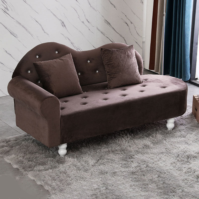 French Country Upholstered Chaise Lounge Couch Velvet Chaise Lounge