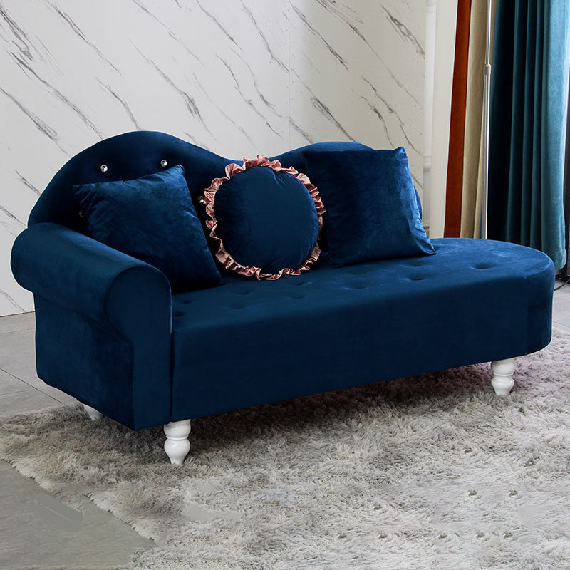 French Country Upholstered Chaise Lounge Couch Velvet Chaise Lounge