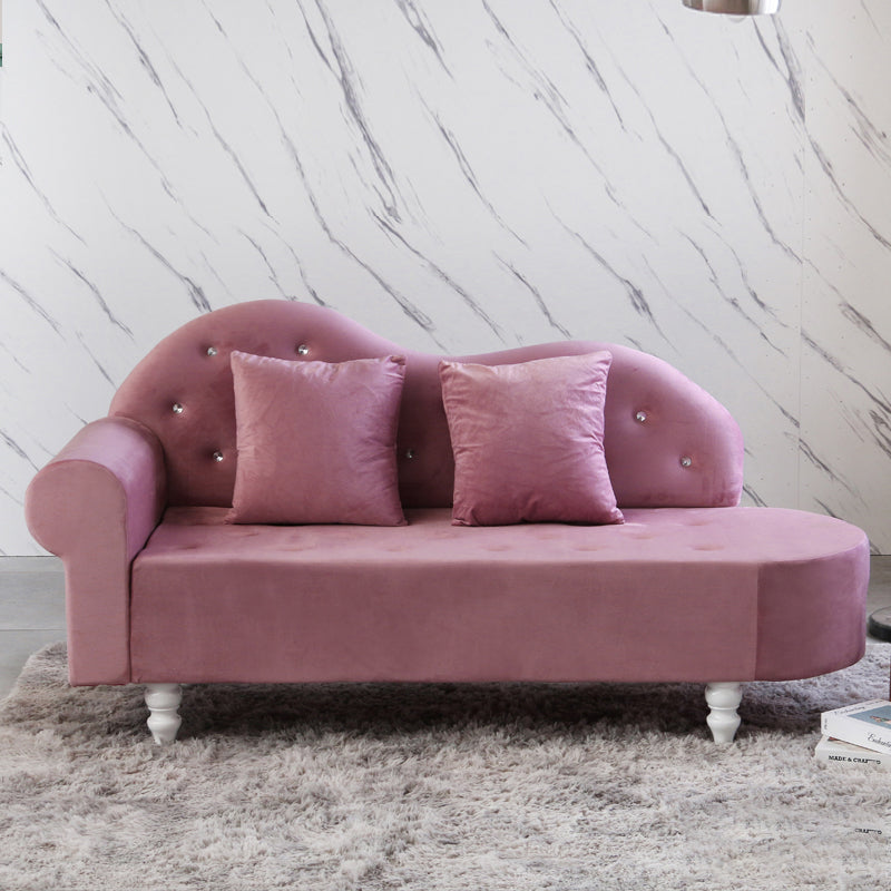 French Country Upholstered Chaise Lounge Couch Velvet Chaise Lounge