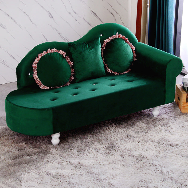 French Country Upholstered Chaise Lounge Couch Velvet Chaise Lounge