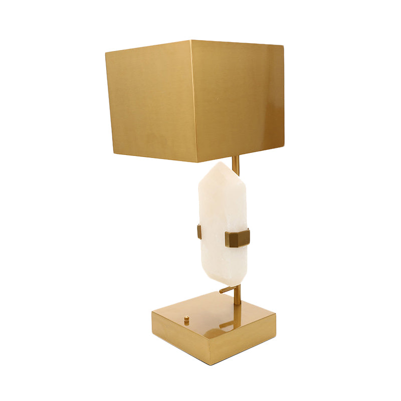 Moderno rettangolo tavolo luce acciaio inossidabile 1 scrivania camera da letto leggera in oro con arredamento a giada geometrica