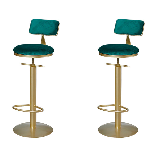 Low Back Bar Stools Adjustable Height Swivel Dining Stools with Metal Base