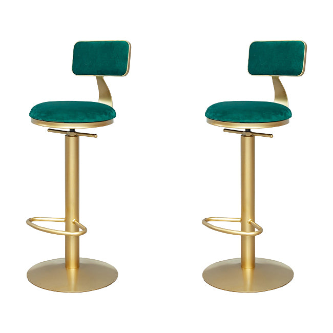 Armless Bar Stools Adjustable Height Swivel Dining Stools with Footrest