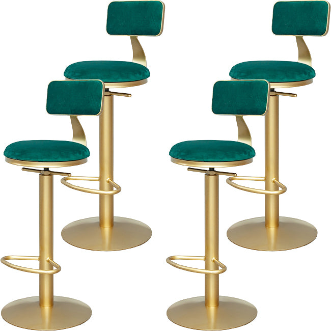 Armless Bar Stools Adjustable Height Swivel Dining Stools with Footrest