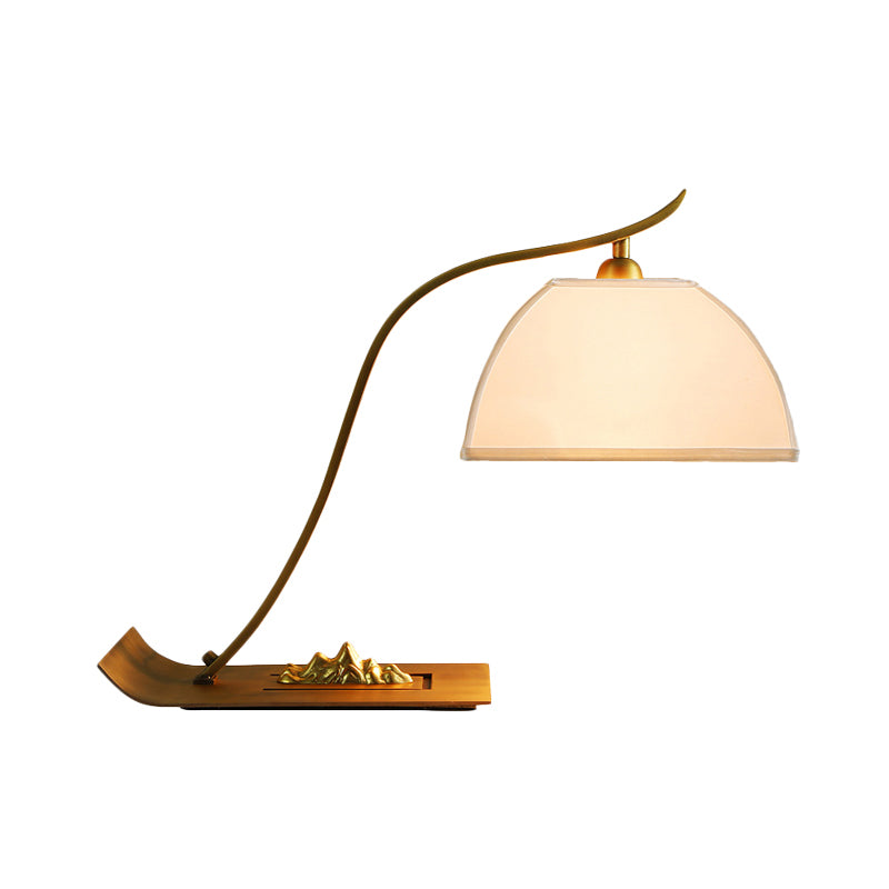 Zelt Schlafzimmer Reading Buch Hellstoff 1 Kopf weiße Nachttischlampe mit Messingrohr Arm