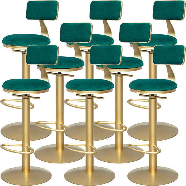 Armless Bar Stools Adjustable Height Swivel Dining Stools with Footrest