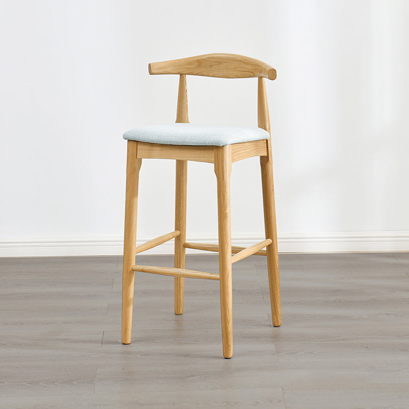 Industrial Style Counter Chair Solid Wood Footrest Counter Stool for Restaurant