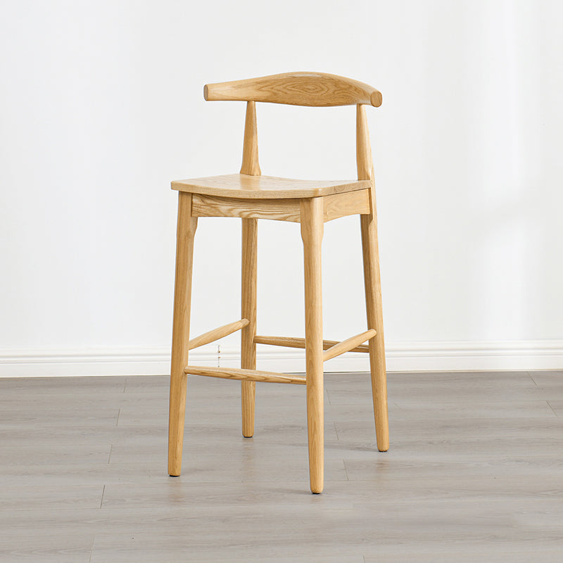 Industrial Style Counter Chair Solid Wood Footrest Counter Stool for Restaurant