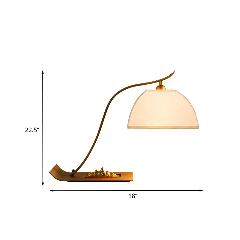Zelt Schlafzimmer Reading Buch Hellstoff 1 Kopf weiße Nachttischlampe mit Messingrohr Arm