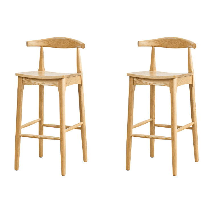 Industrial Style Counter Chair Solid Wood Footrest Counter Stool for Restaurant