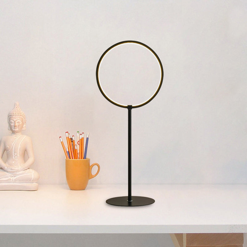 Metalen ring nachtkastje licht minimalistische led kleine bureaulamp in zwart voor slaapkamer