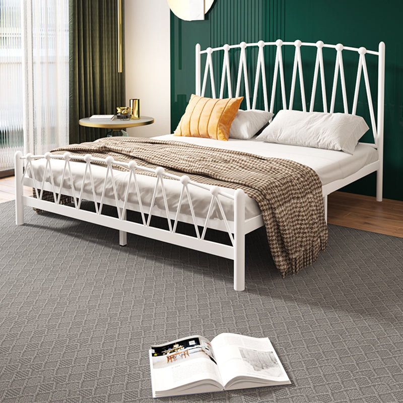 Glam Solid Color Open-Frame Bed Metal Open-Frame Bed with Metal Legs