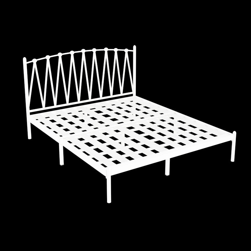 Glam Solid Color Open-Frame Bed Metal Open-Frame Bed with Metal Legs