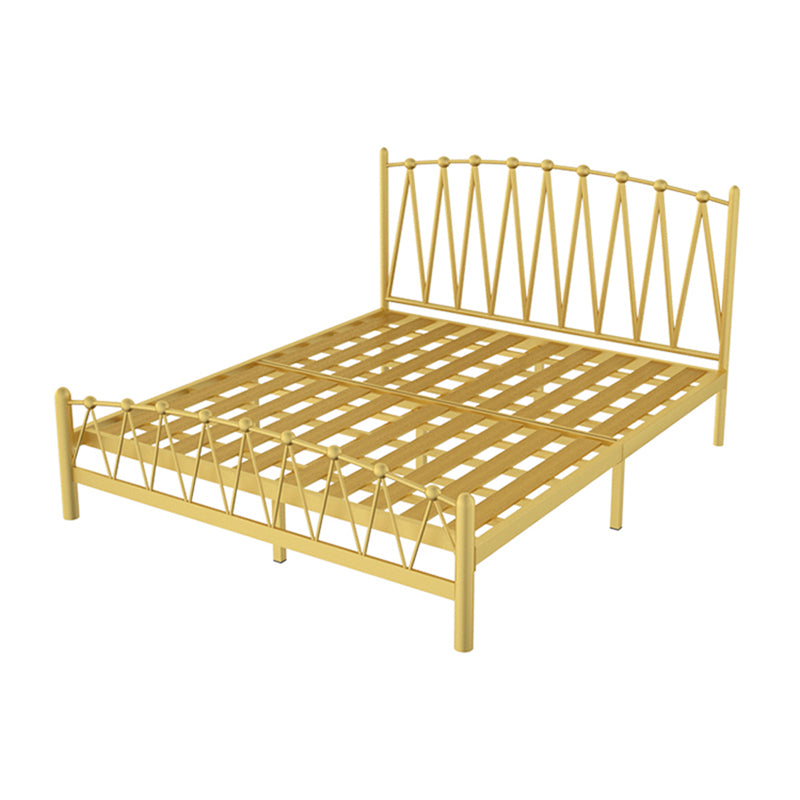 Glam Solid Color Open-Frame Bed Metal Open-Frame Bed with Metal Legs