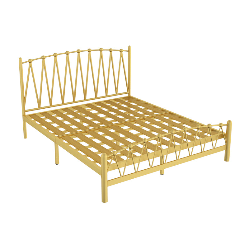 Glam Solid Color Open-Frame Bed Metal Open-Frame Bed with Metal Legs