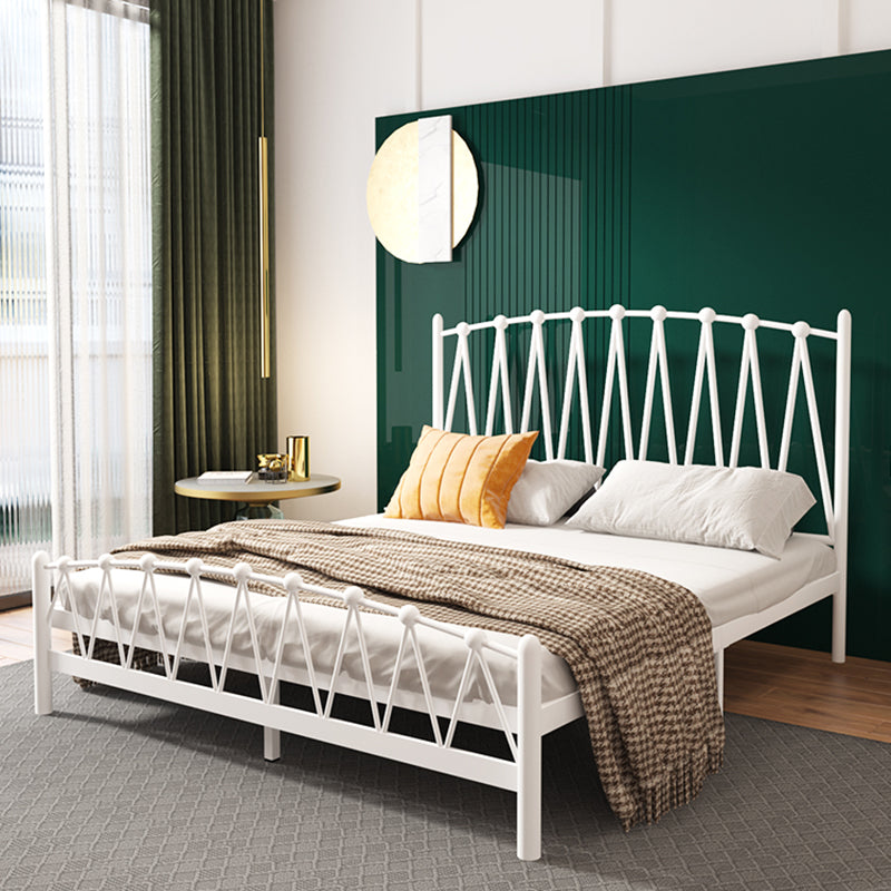 Glam Solid Color Open-Frame Bed Metal Open-Frame Bed with Metal Legs
