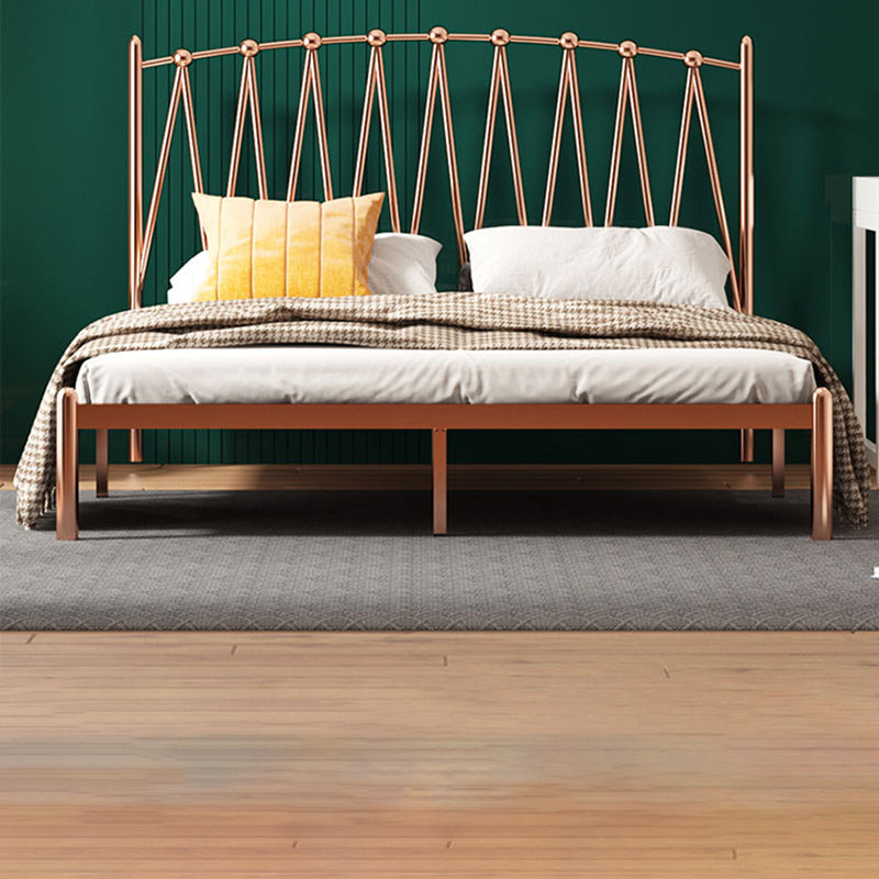 Glam Solid Color Open-Frame Bed Metal Open-Frame Bed with Metal Legs