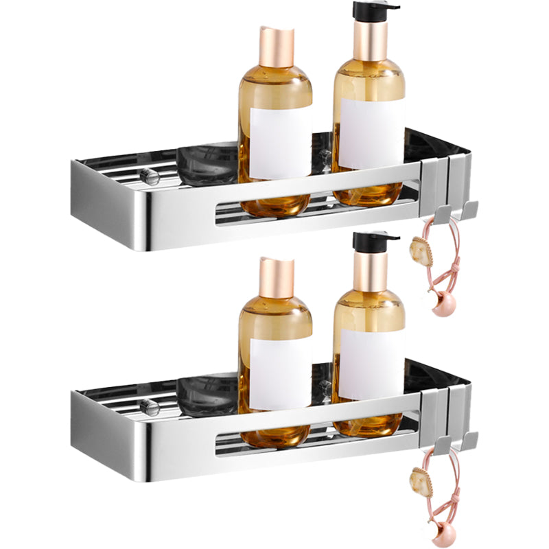 3-Piece Modern Bath Hardware Set in Stainless Steel, Bath Shelf
