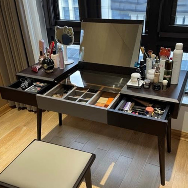 Contemporary Bedroom Makeup Vanity Desk Glass Vanity Dressing Table with Drawer