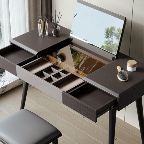 Contemporary Bedroom Makeup Vanity Desk Glass Vanity Dressing Table with Drawer