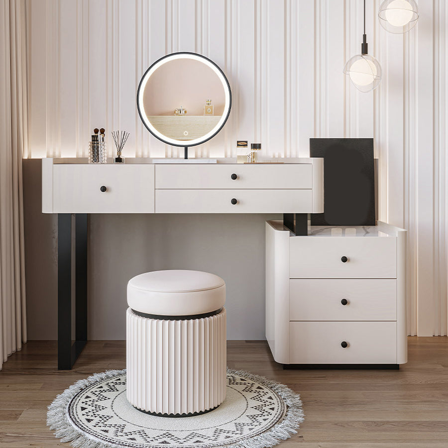 Contemporary Bedroom Makeup Vanity Desk Table Stone Vanity Dressing Table with Drawer