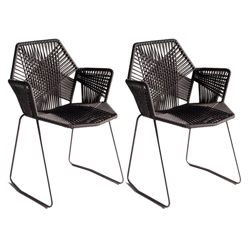 Tropical Side Chair Metal Indoor/ Outdoor Arm Chair 20.9" x 21.3" x 30.7"