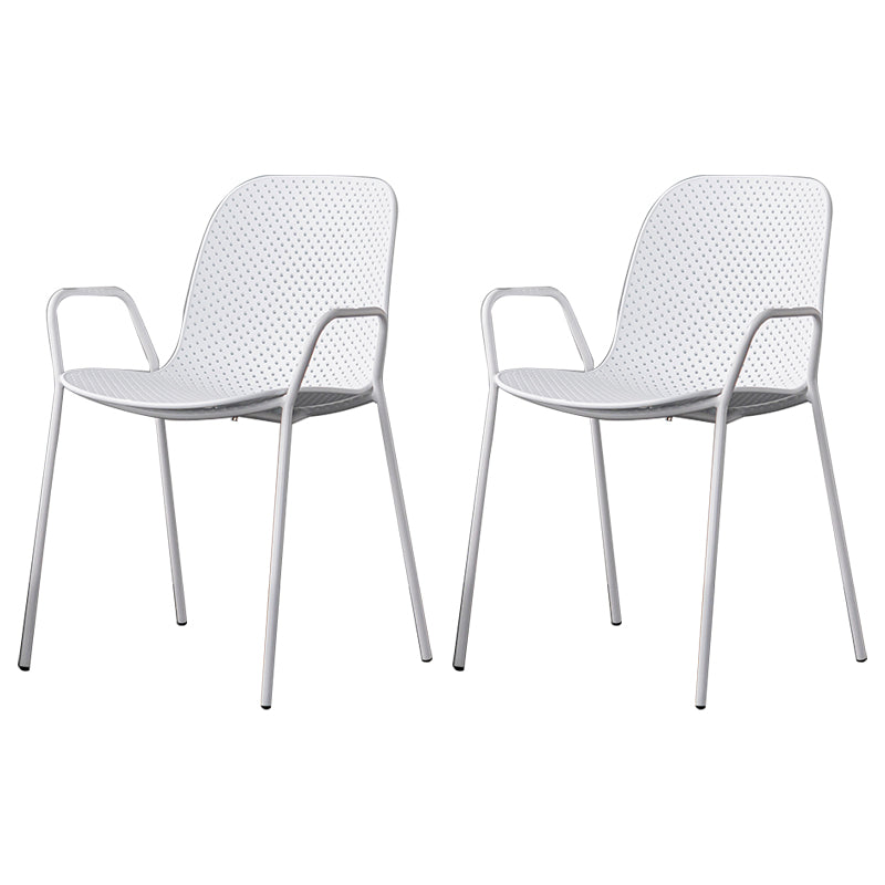 Contemporary Indoor/ Outdoor Chair Metal Dining Armchair Side Chair