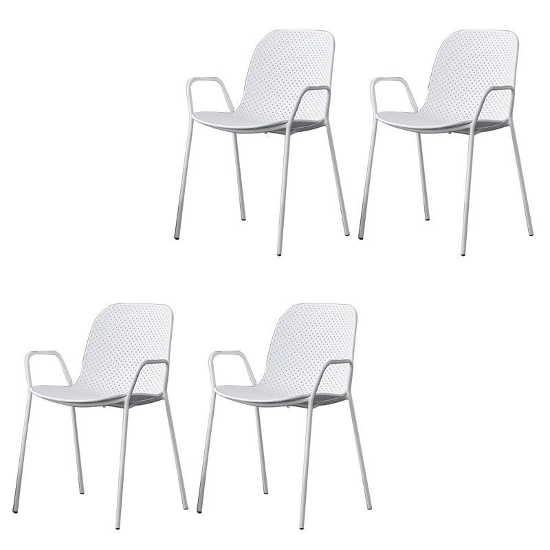 Contemporary Indoor/ Outdoor Chair Metal Dining Armchair Side Chair