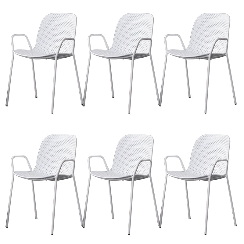 Contemporary Indoor/ Outdoor Chair Metal Dining Armchair Side Chair