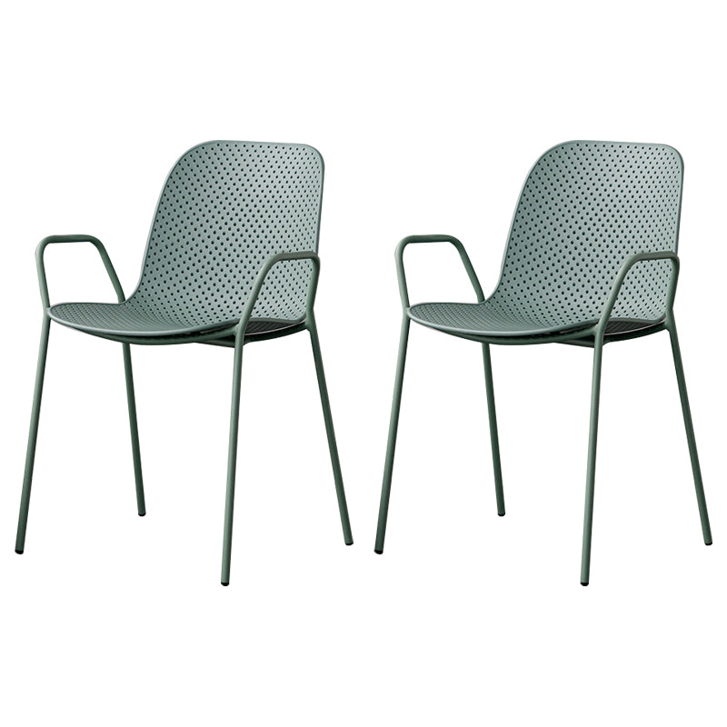Contemporary Indoor/ Outdoor Chair Metal Dining Armchair Side Chair