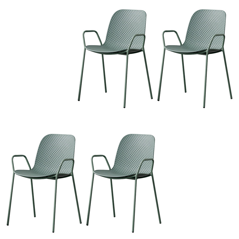 Contemporary Indoor/ Outdoor Chair Metal Dining Armchair Side Chair
