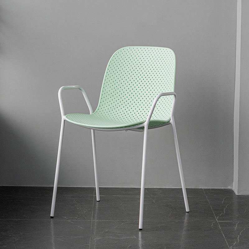 Contemporary Indoor/ Outdoor Chair Metal Dining Armchair Side Chair