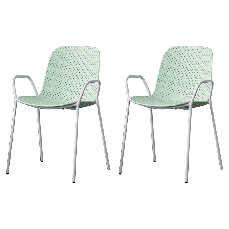 Contemporary Indoor/ Outdoor Chair Metal Dining Armchair Side Chair