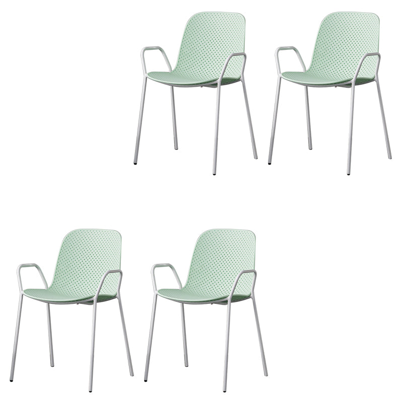 Contemporary Indoor/ Outdoor Chair Metal Dining Armchair Side Chair