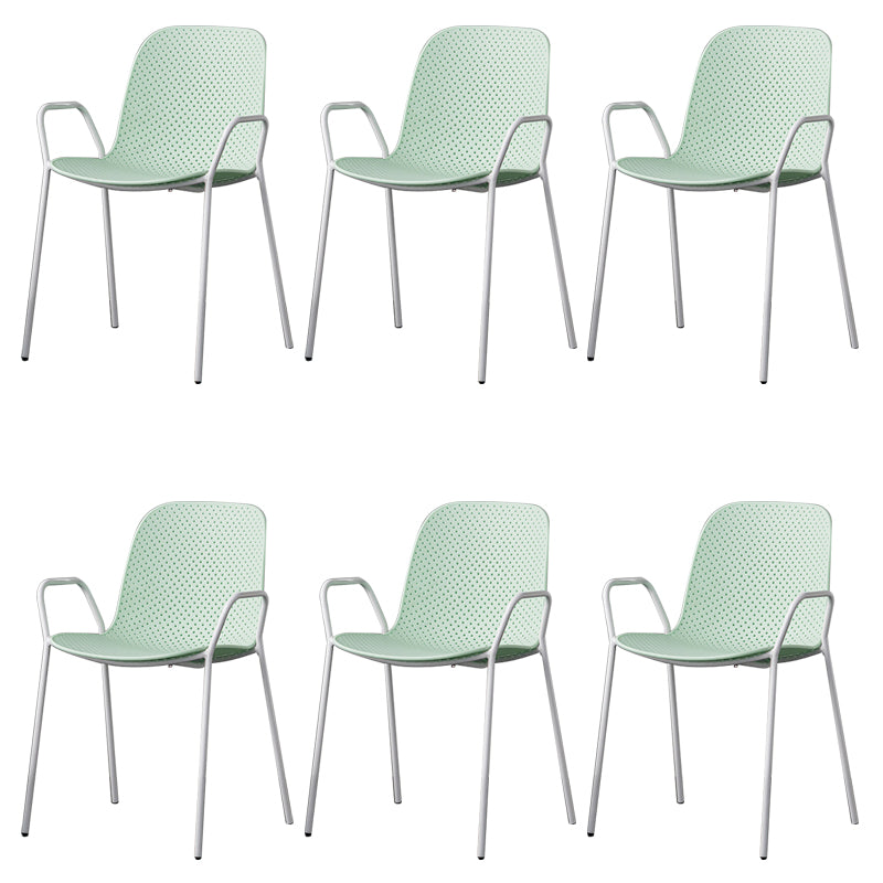 Contemporary Indoor/ Outdoor Chair Metal Dining Armchair Side Chair