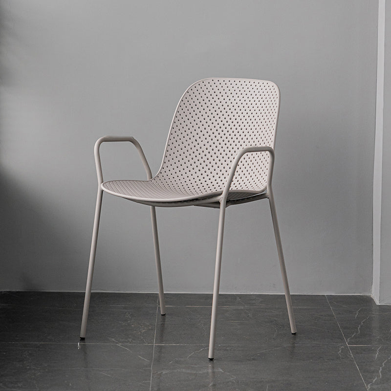 Contemporary Indoor/ Outdoor Chair Metal Dining Armchair Side Chair
